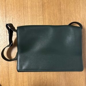 Beautiful green leather messenger bag Barney’s New York